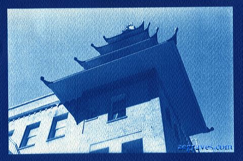 cyanotype, alternative process print by A.E. Graves