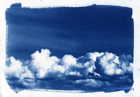 cyanotype, alternative process print by A.E. Graves